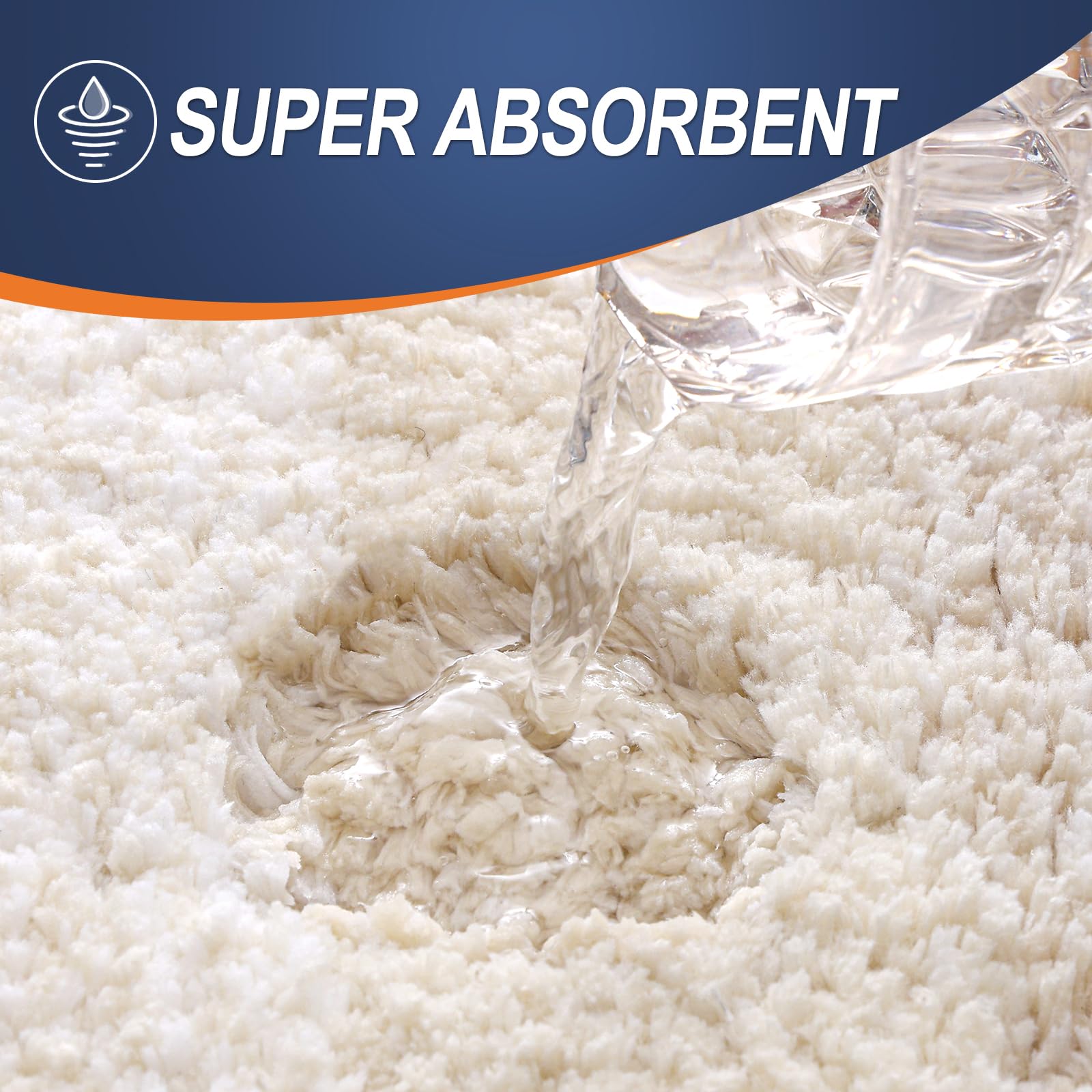 OLANLY TP rubber backing provides sturdy grip on dry bathroom floors