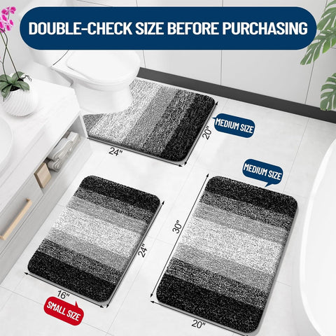 OLANLY U-shaped contour rug for toilets, non-slip base enhances safety