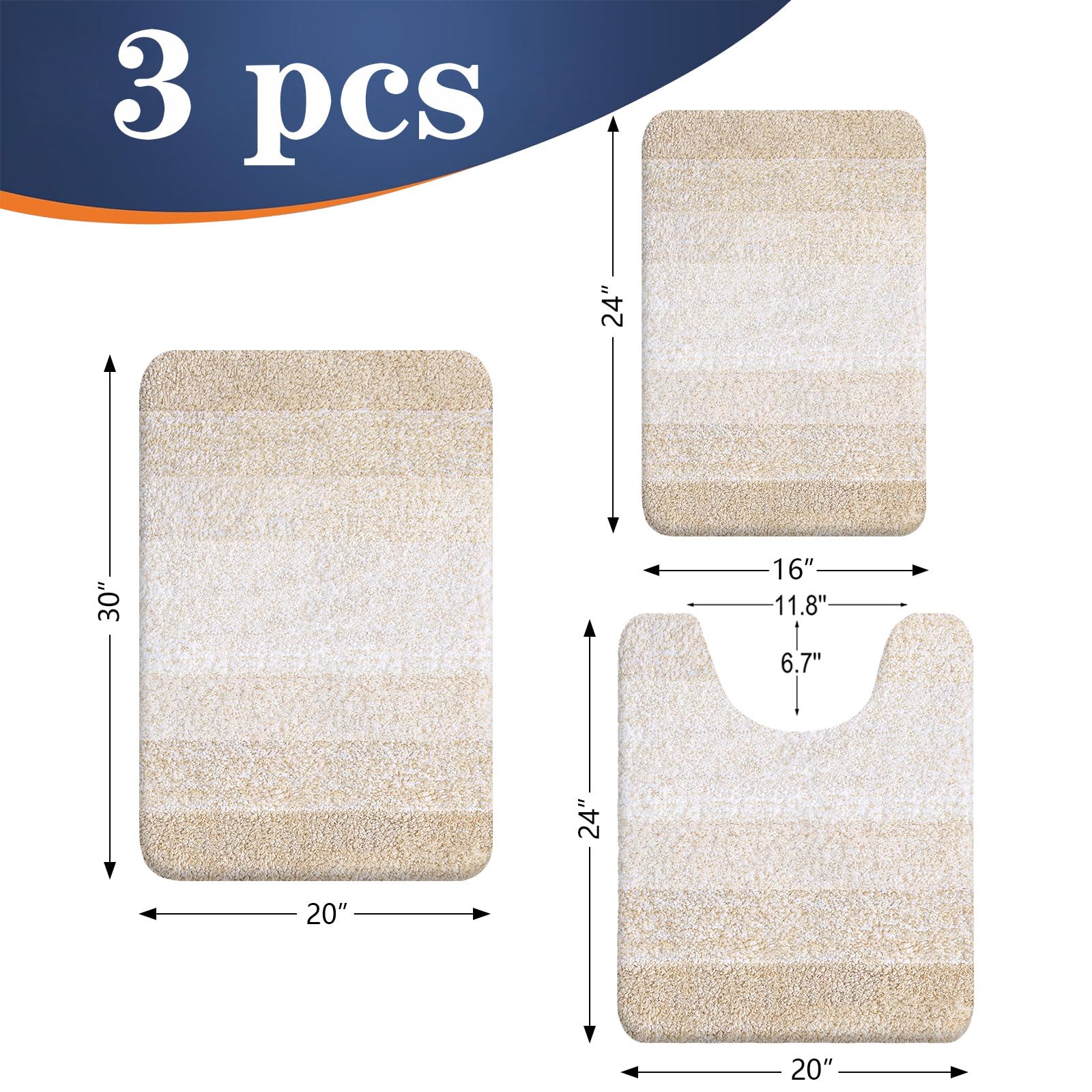 OLANLY U-shaped contour toilet rug offers secure fit and foot warmth