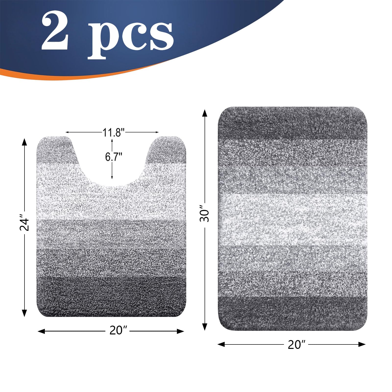 OLANLY U-shaped contour toilet rug—non-slip grip for bathroom safety.
