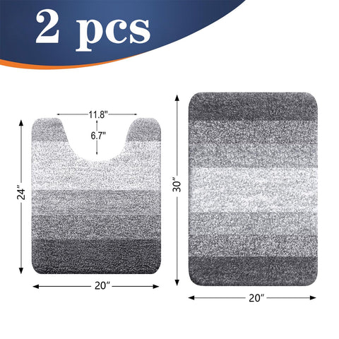 OLANLY U-shaped contour toilet rug—non-slip grip for bathroom safety.
