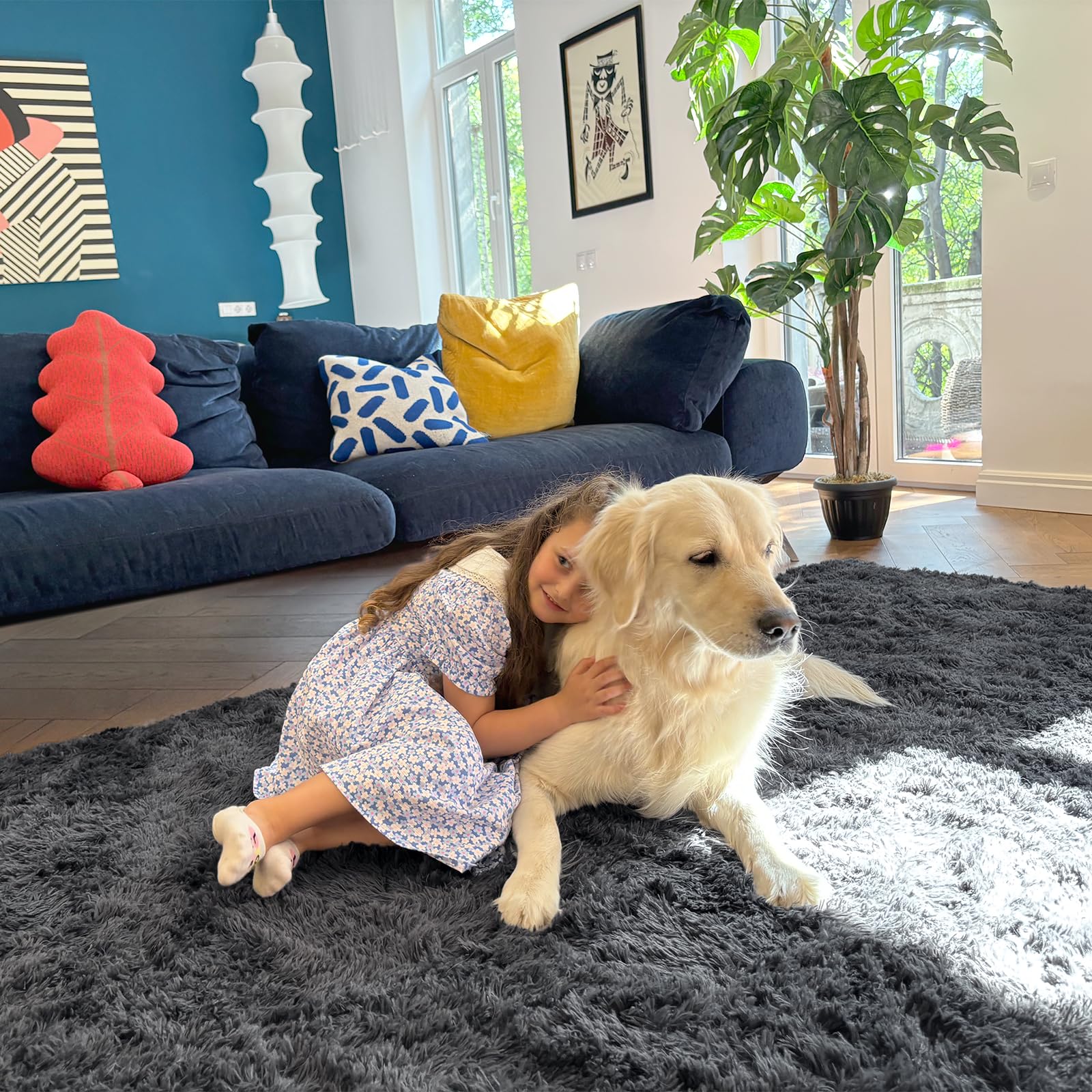 OLANLY rug arrives vacuum compressed for eco friendly packaging