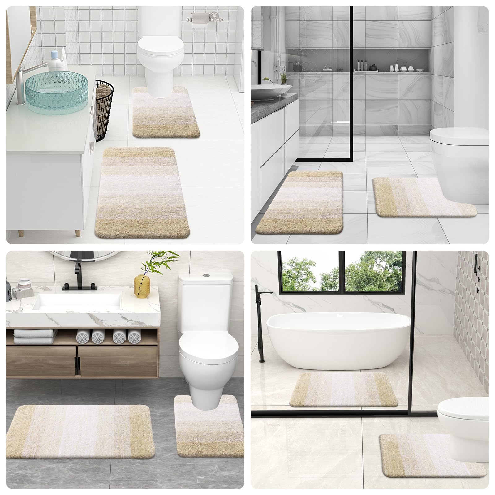 OLANLY versatile rug set enhances bathrooms and vanity spaces