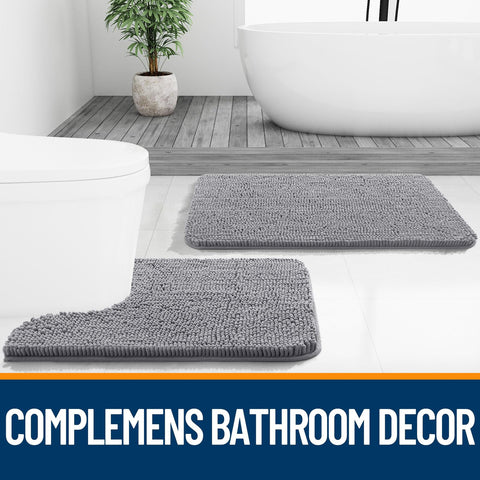 OLANLY versatile chenille rug fits tub, vanity, and guest bathrooms.