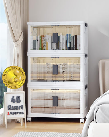 OlarHike 144QT storage bin with dual front doors for easy access and organization.