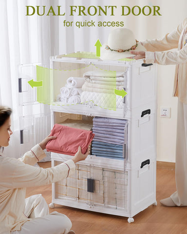 OlarHike 76-quart bin withstands up to 210 pounds per bin.