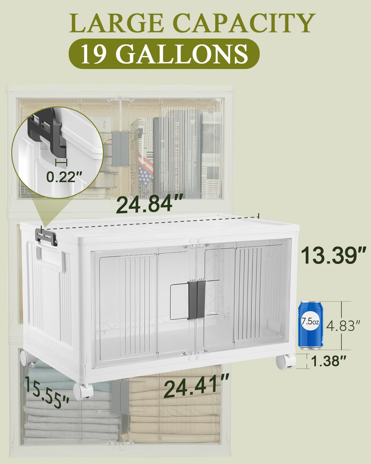 OlarHike 3-pack cubes with wheels for movable modular storage.