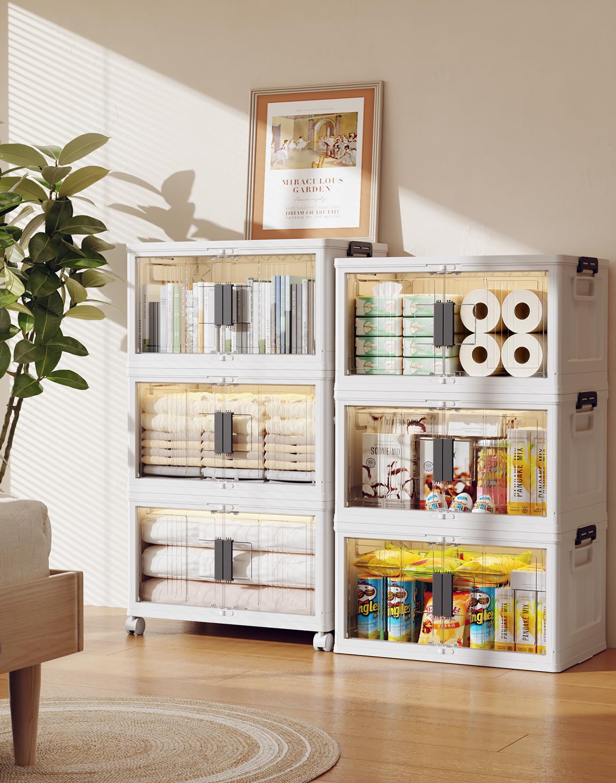 OlarHike 48QT stackable bin folded for compact storage