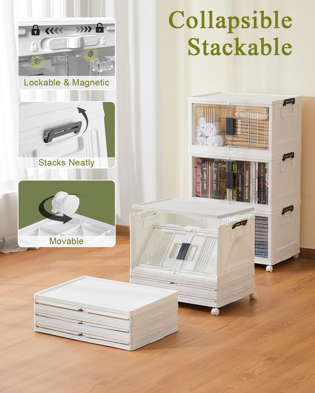 OlarHike lockable bin with wheels for easy mobility around the home.