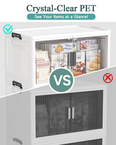 Foldable storage bin in compact form for closet or RV use.