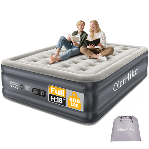 OlarHike full air mattress with built-in pump enables fast setup for overnight guests.