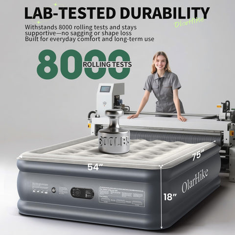 OlarHike mattress offers up to 600 lb support for durable, versatile use.