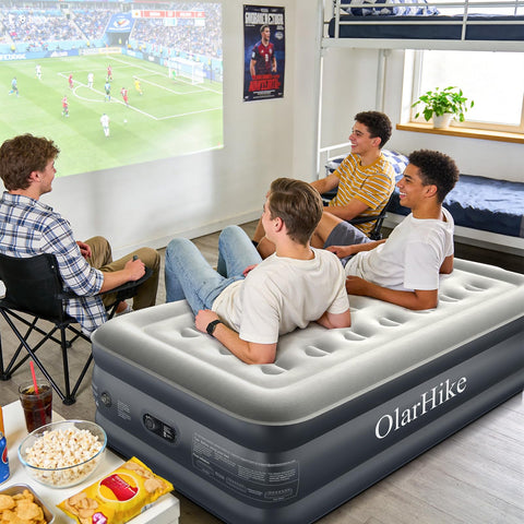 OlarHike non-slip base keeps the mattress stable overnight.
