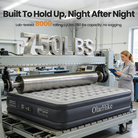 OlarHike premium PVC surface resists wear for lasting nightly use.