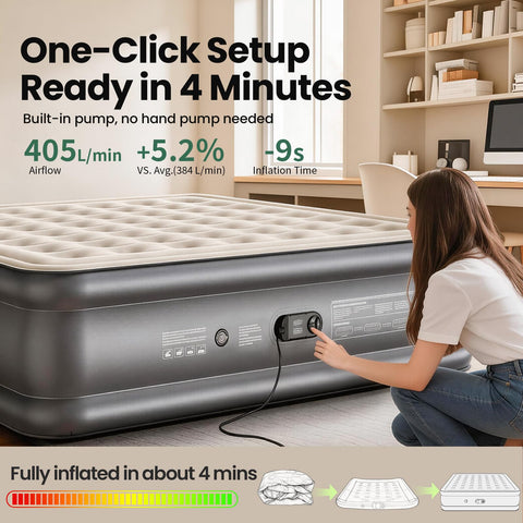 OlarHike quiet non-slip bottom keeps the mattress in place on floors.