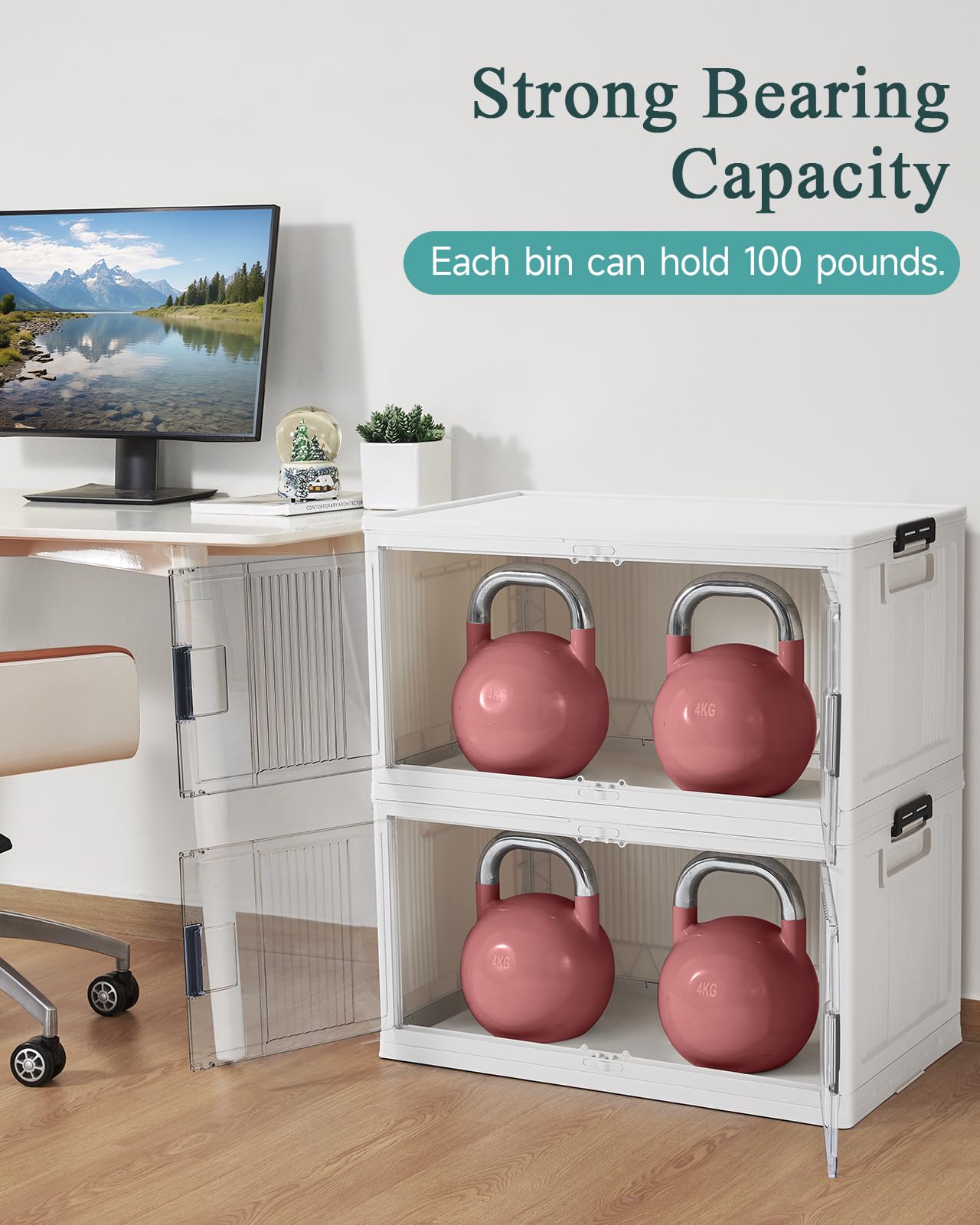 OlarHike rotating wheels attachment enables smooth mobility in the garage.