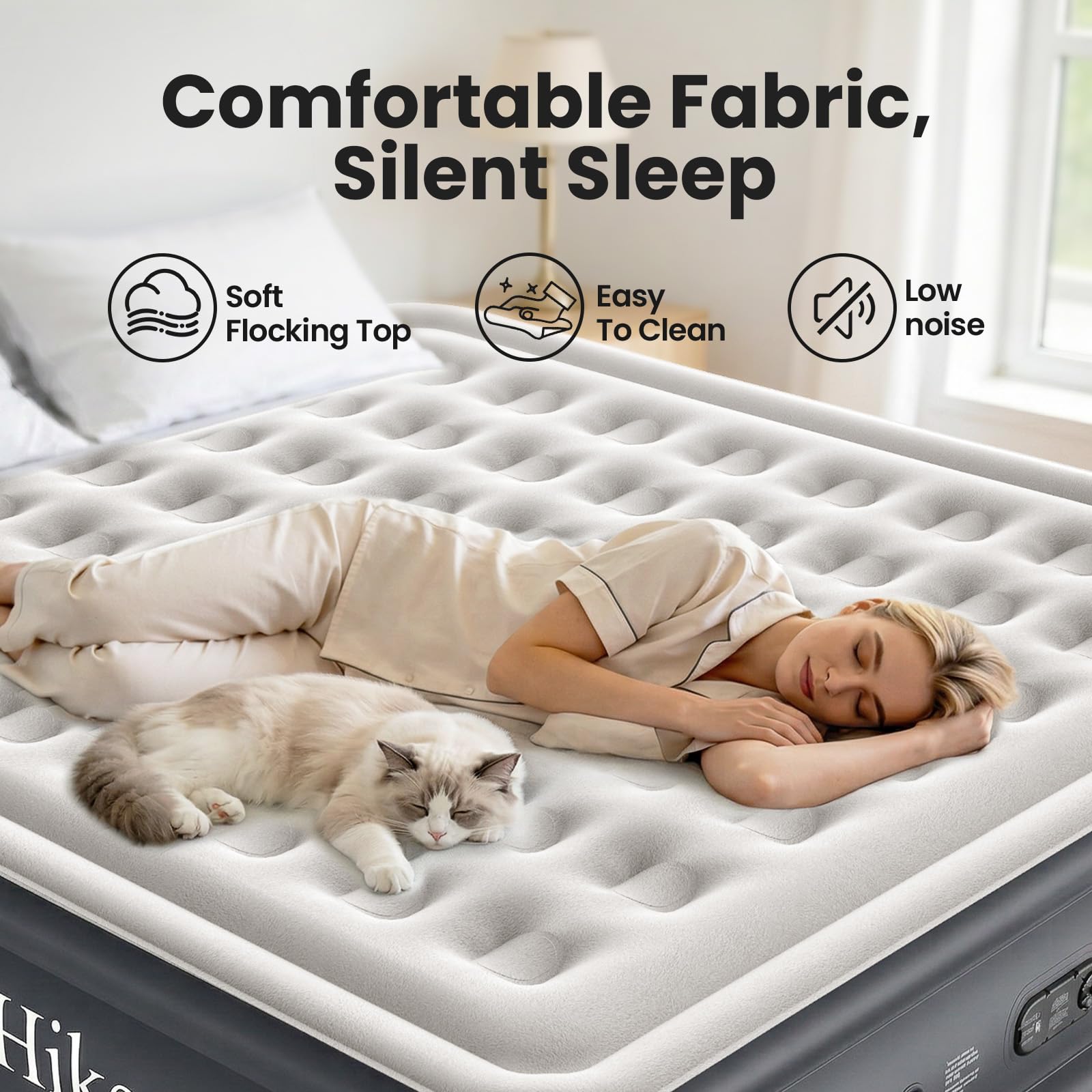 OlarHike air mattress core coil system conforms to the body for even distribution.