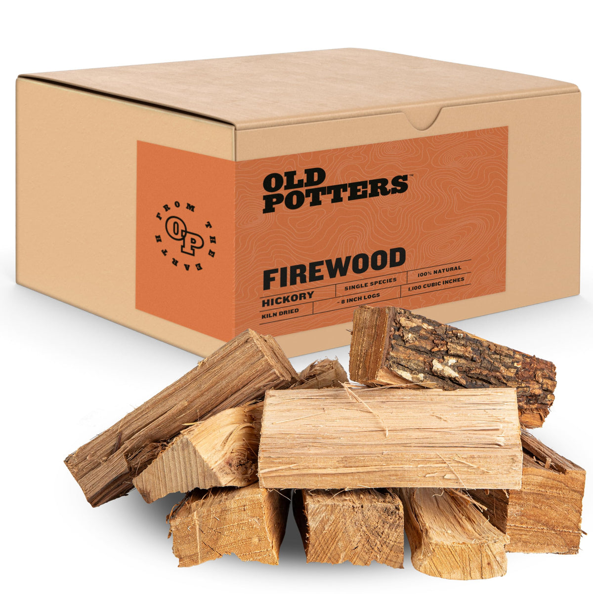 Old Potters Hickory firewood bundle, ideal for grilling and outdoor gatherings.