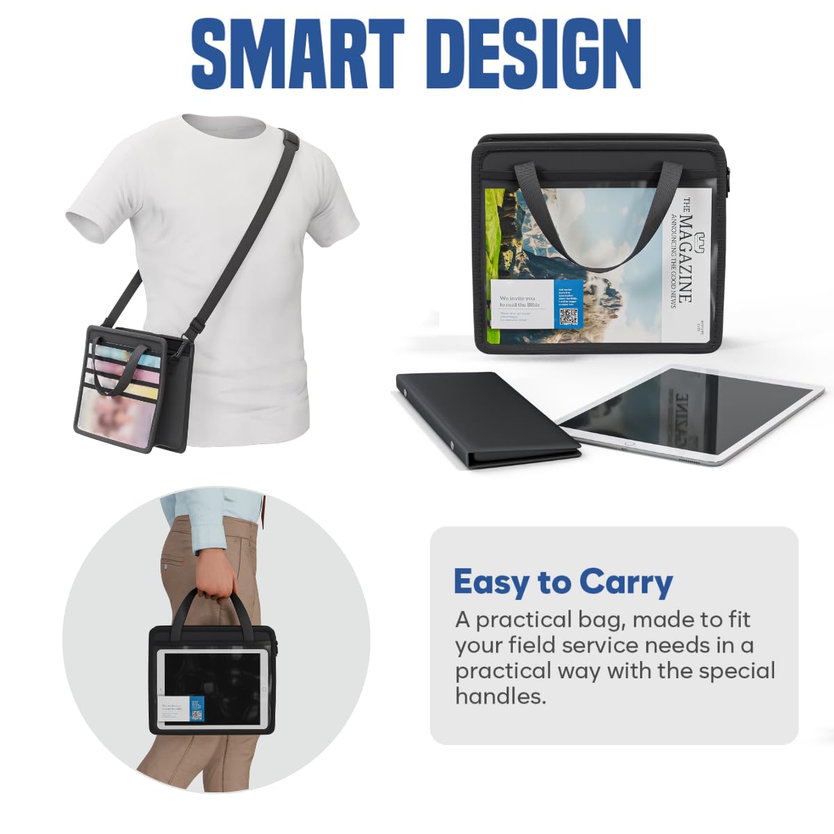 OLDECORY JW Magazine Holder interior layout showing organized pockets