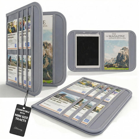 OLDECORY JW Magazine and Tract Holder, front view, keeps tracts and magazines organized for outreach