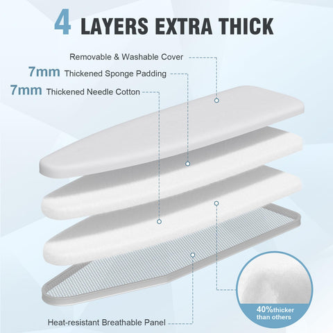 oleaf ironing board height adjustment for comfortable posture during long sessions.