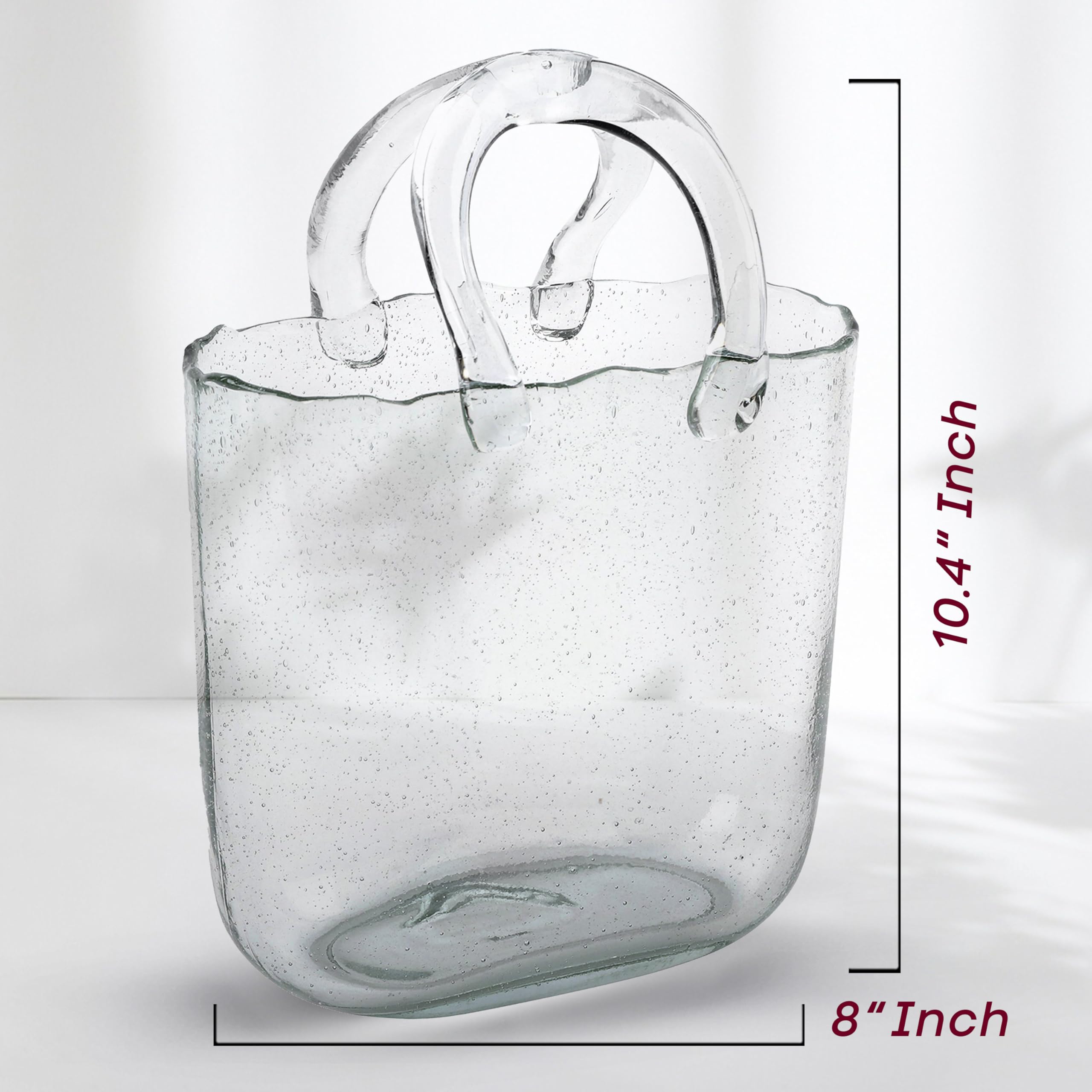 OLEEK purse vase centerpiece elevates dining with subtle blue glow