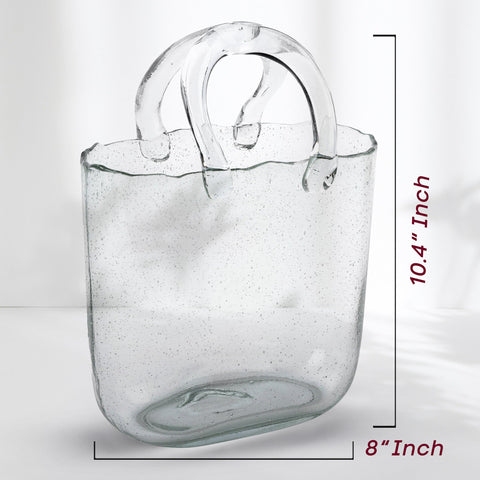OLEEK purse vase centerpiece elevates dining with subtle blue glow
