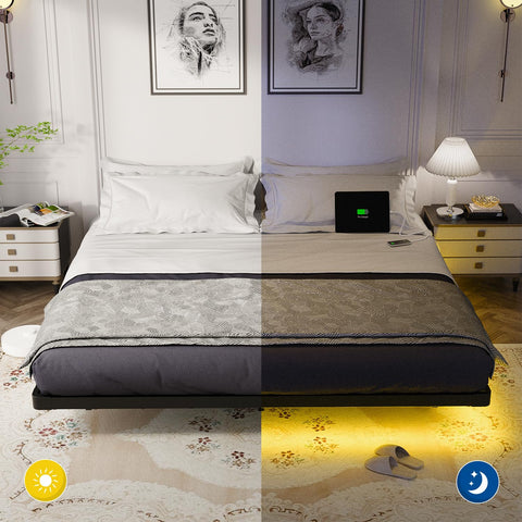 OLEVS ambient-led night scene shows versatile mood lighting for late-night reading.