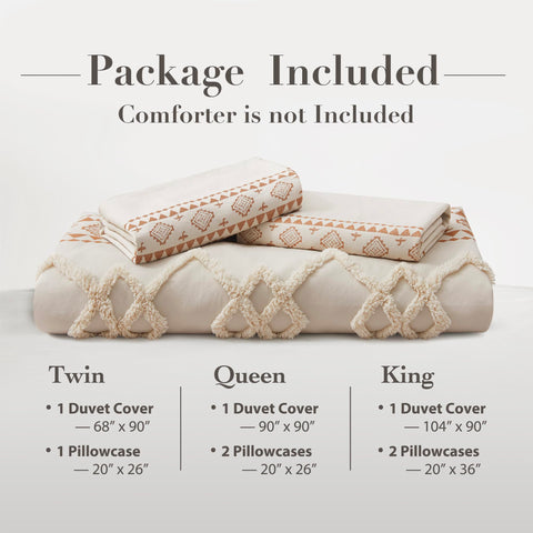 Oli Anderson duvet set includes eight ties to prevent shifting.