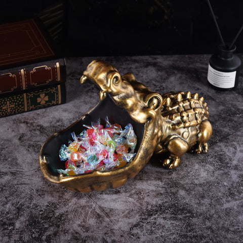 Oliruim alligator statue storage with open mouth, perfect for candy or trinkets