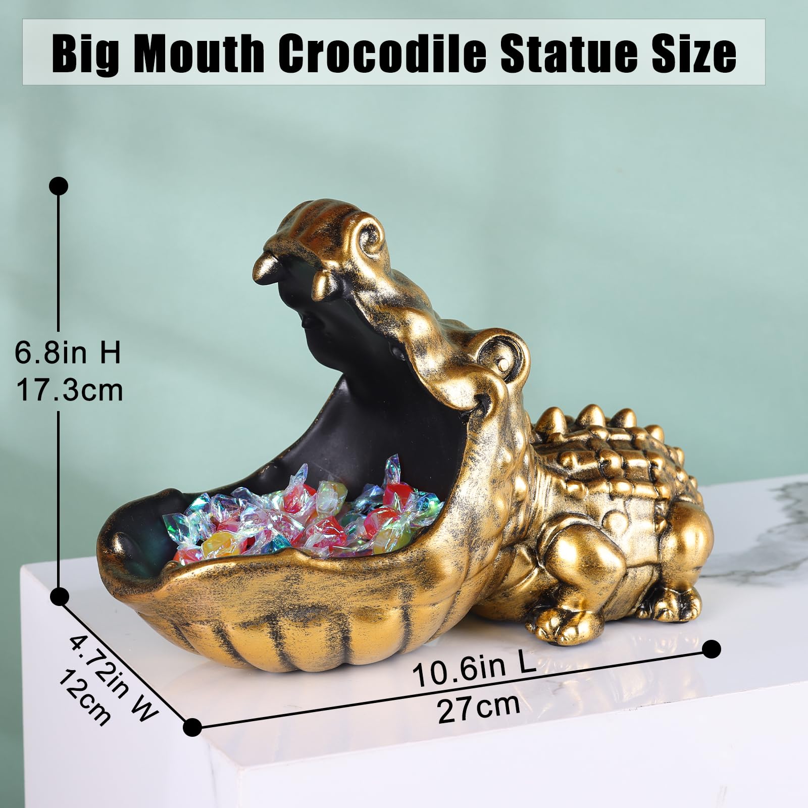 Oliruim alligator sculpture candy dish adds playful charm to living spaces