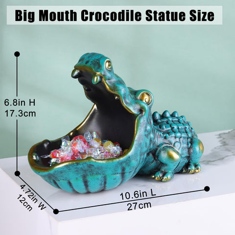 oliruim alligator statue desk organizer doubles as a small jewelry holder