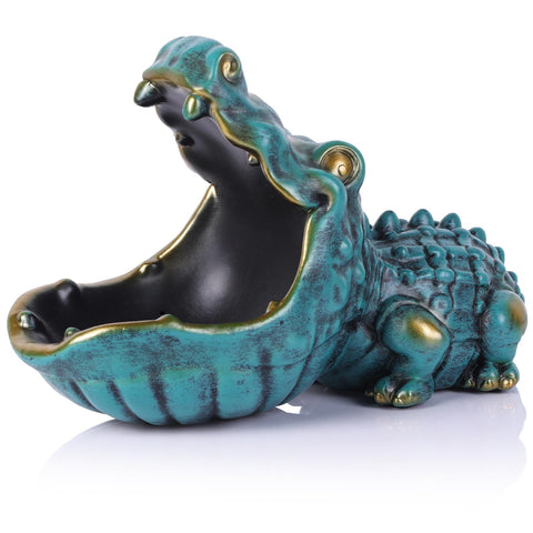oliruim alligator statue key bowl with wide mouth for entryway organization