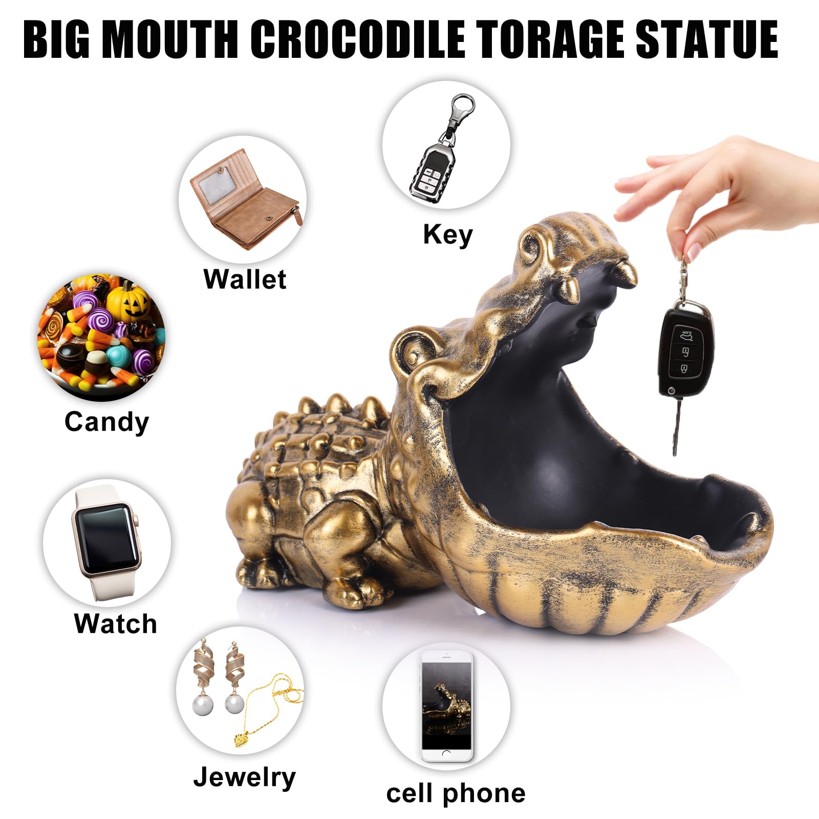 Oliruim counter jewelry holder in gold finish keeps small accessories neat