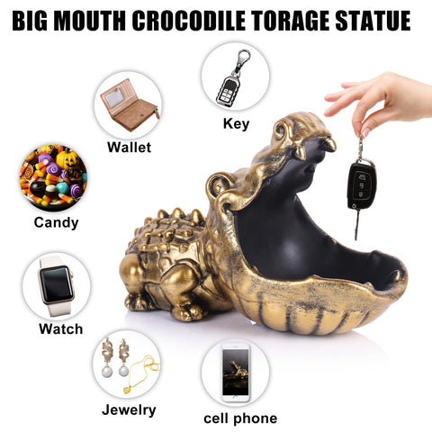 Oliruim counter jewelry holder in gold finish keeps small accessories neat