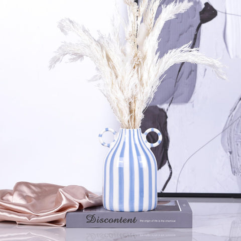 oliruim gift-ready ceramic vase with elegant stripes