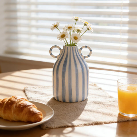 oliruim minimalist vase with dual handles enhances coastal decor