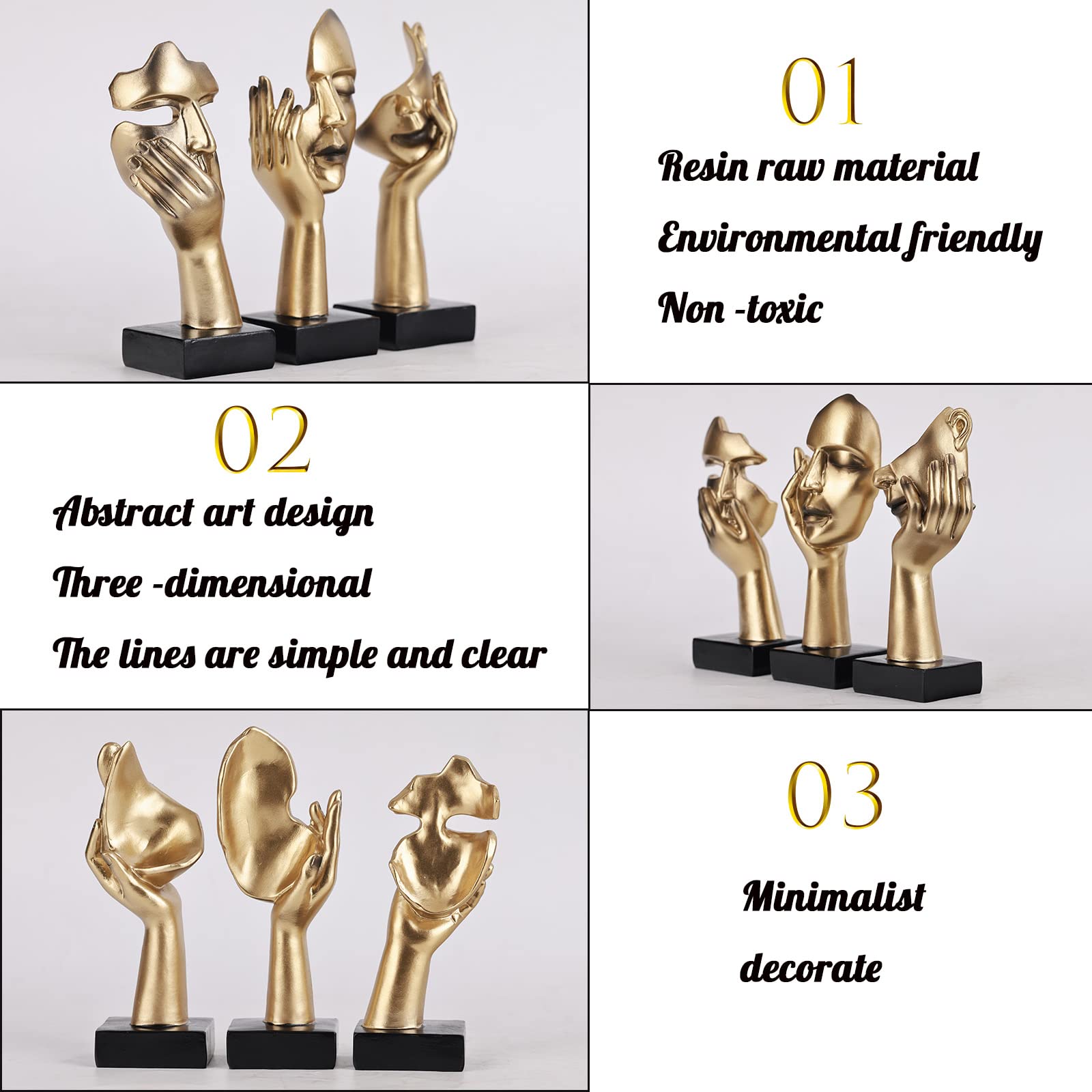 oliruim office-desktop-art-statues-black-gold sparks conversation in workspaces