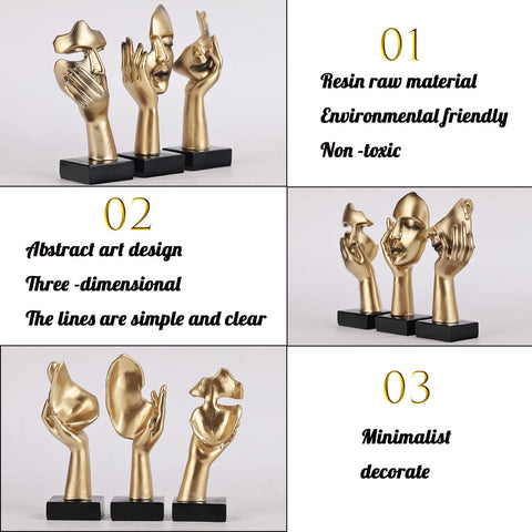 oliruim office-desktop-art-statues-black-gold sparks conversation in workspaces