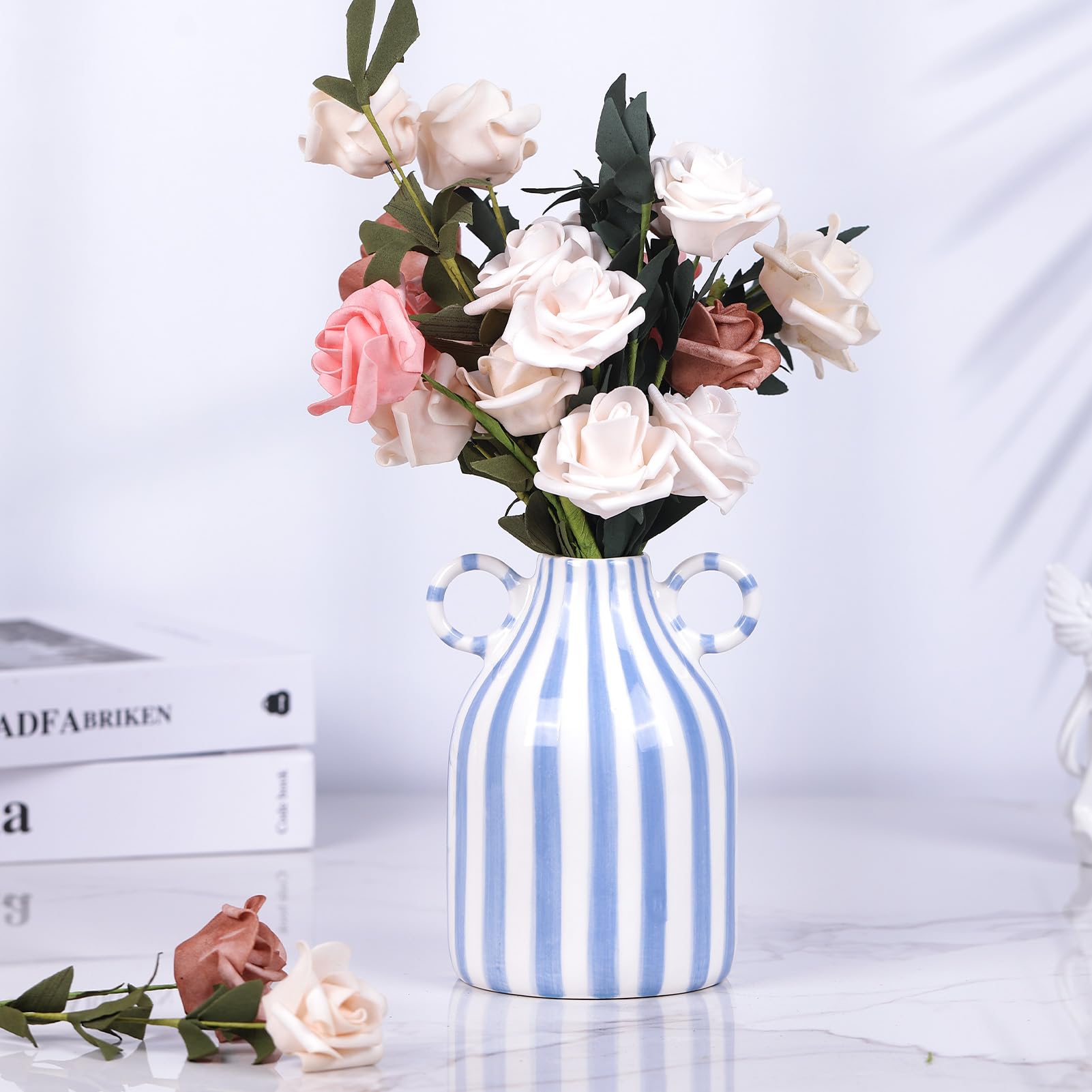 oliruim seaside-inspired vase featured on entryway console