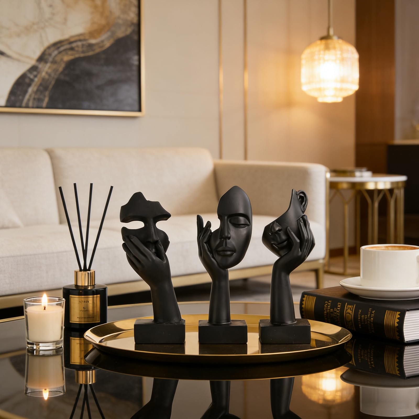 oliruim black-gold decor statue complements modern bedrooms and living rooms