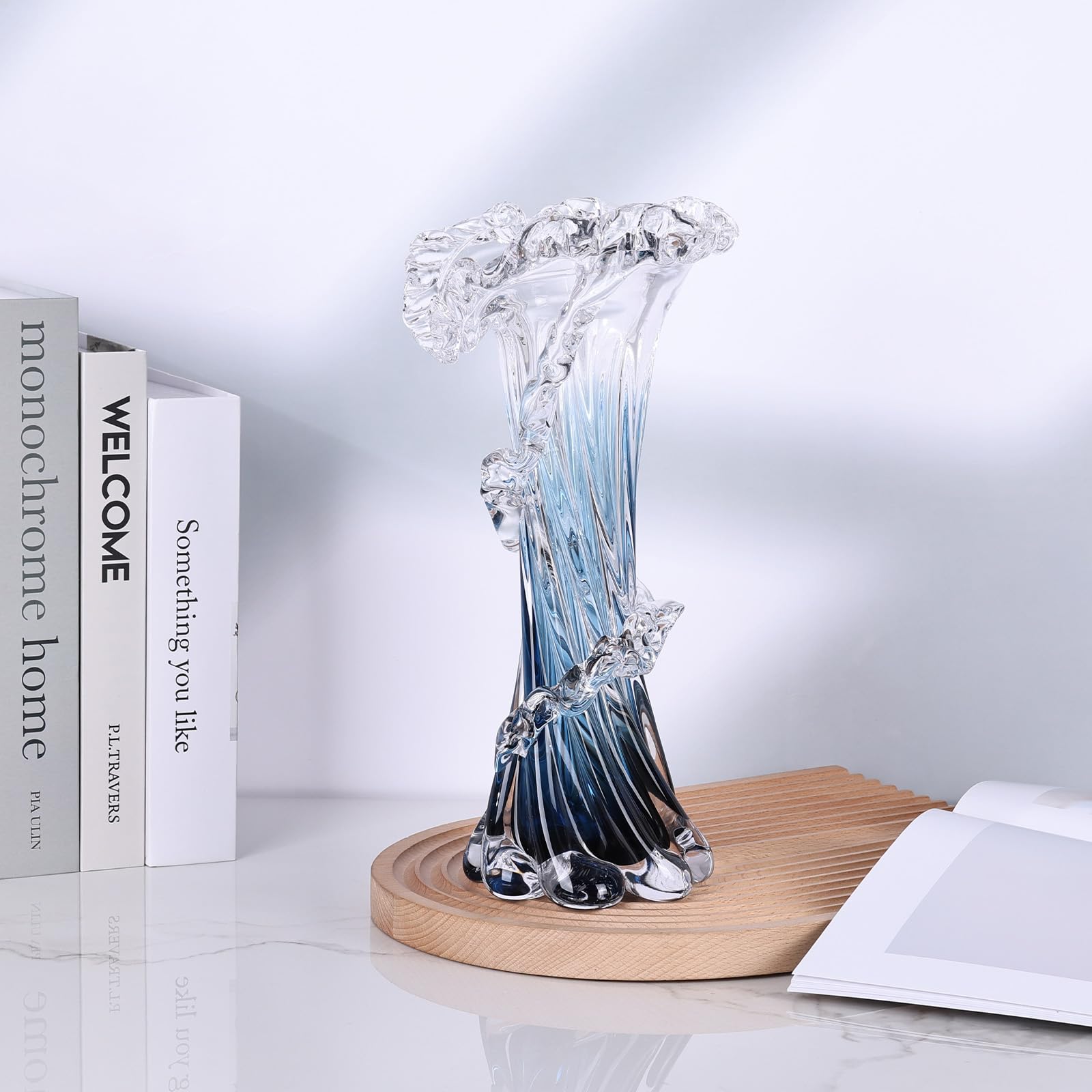 oliruim vase for fresh or dried flowers enhances shelves or mantel