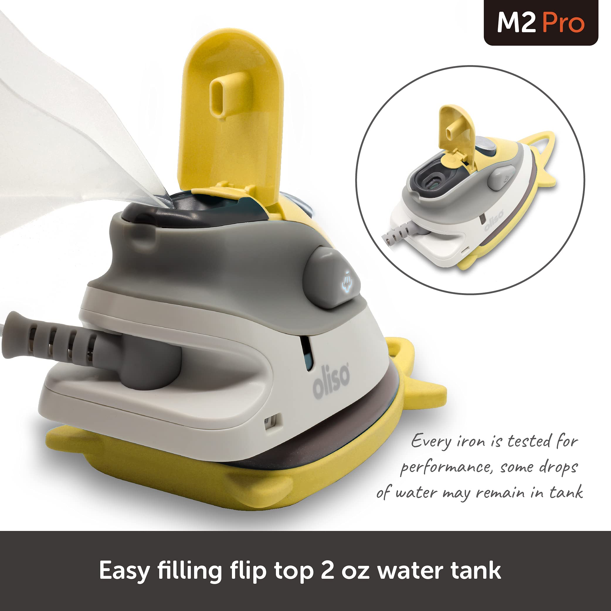 oliso M2Pro 8-foot pivoting cord for flexible ironing movement