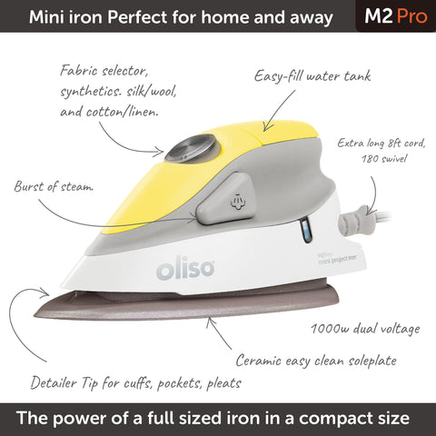 oliso M2Pro Solemate iron rest keeps the iron safely upright during use