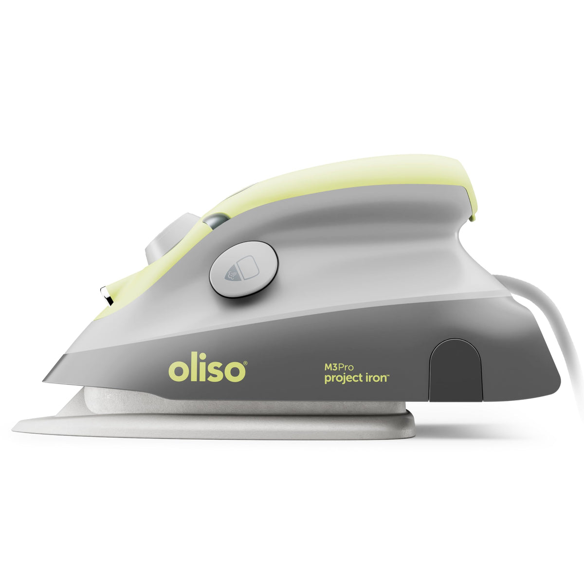 oliso M3Pro with LED ProLight illuminating fabric detail for precise sewing