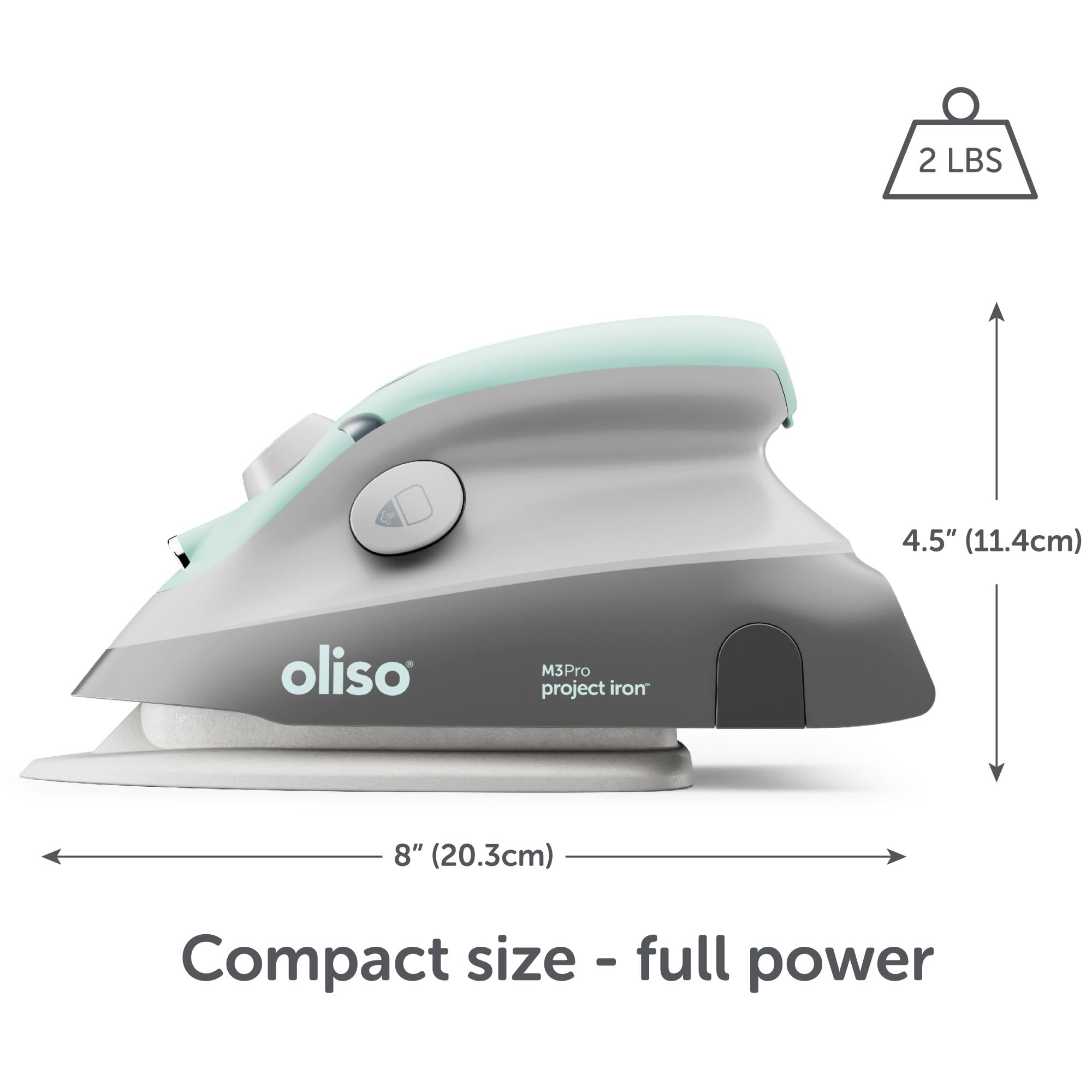 Oliso M3Pro 2-inch precision tip targets seams and corners with accuracy