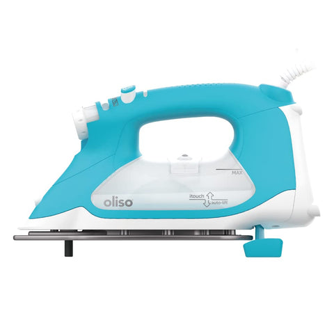 Oliso TG1600 ProPlus auto-lift lowers the iron to protect fabrics and reduce strain.