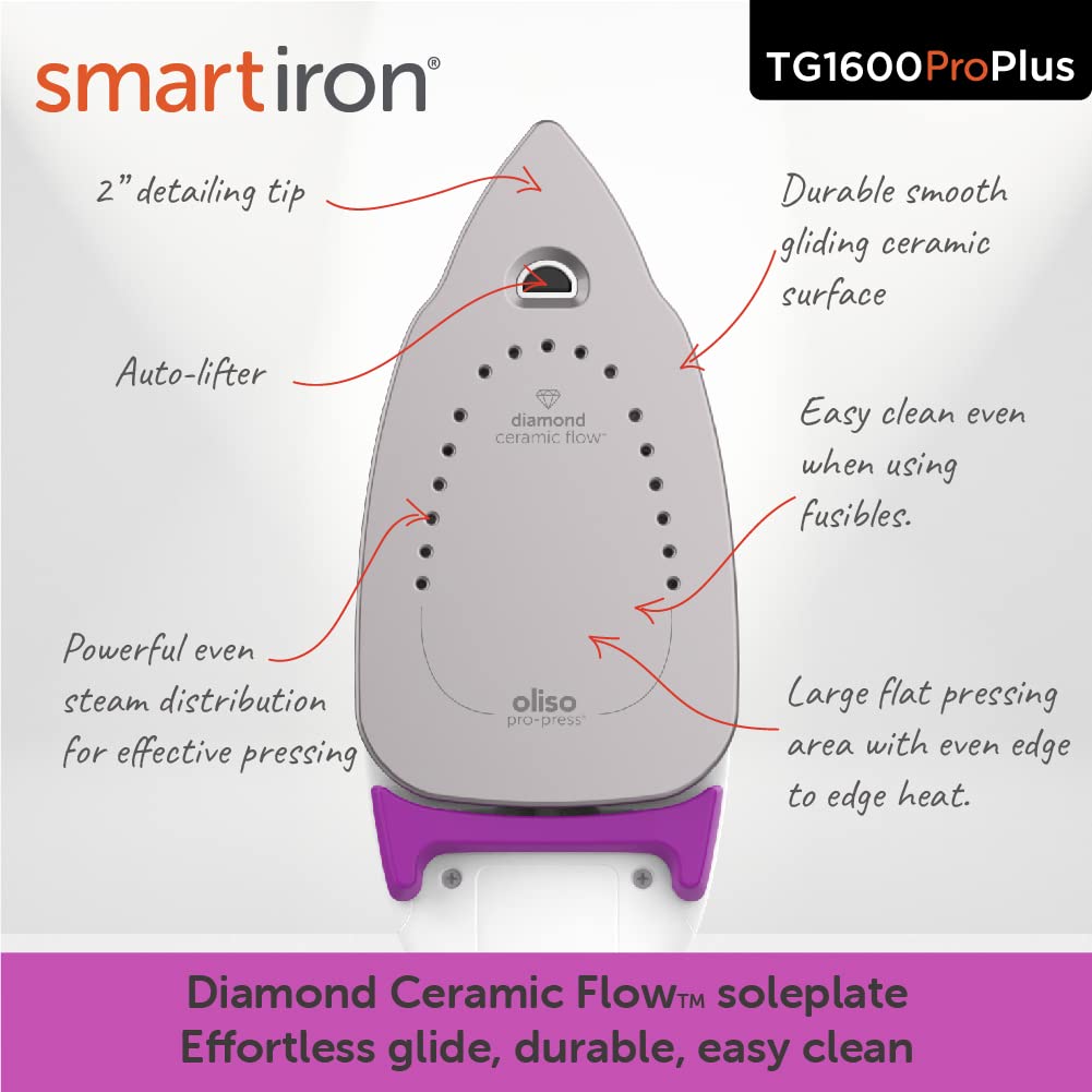 oliso TG1600 ProPlus 1800W steam system delivers quick, powerful bursts
