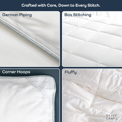 Olive + Crate California King Comforter cooling performance helps stay cool on hot nights