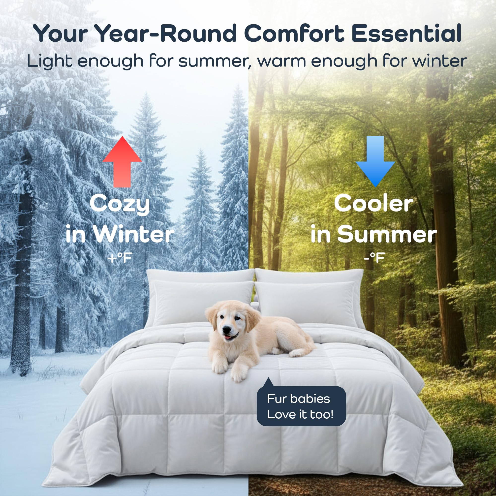 Olive + Crate California King Comforter king-size fit ideal for layering with sheets and covers